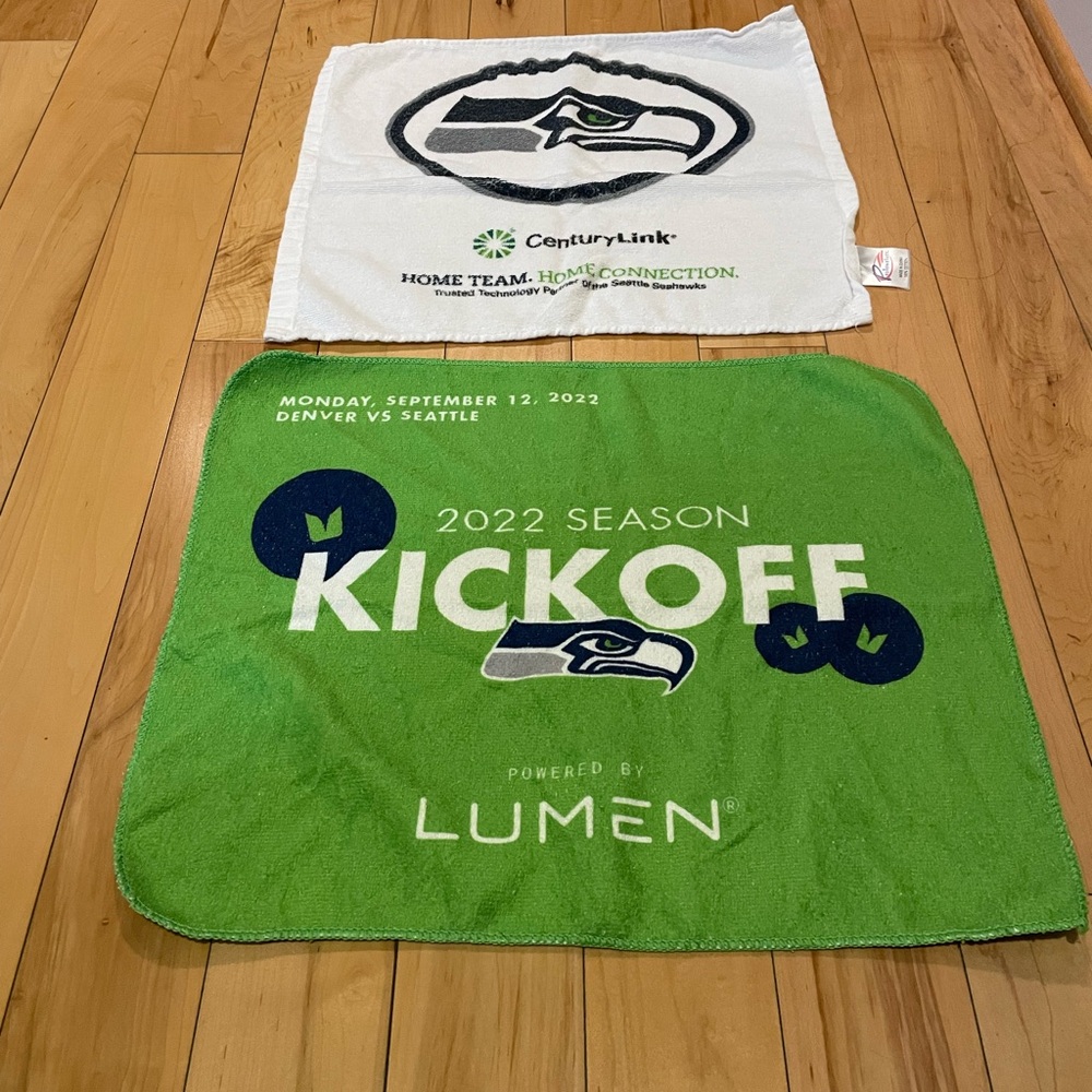 Seattle Seahawks Green and White Hand Towels